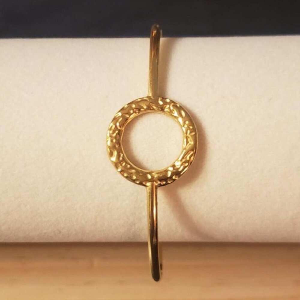 NWT gold cuff bracelet Stainless Steel Plated Gold.